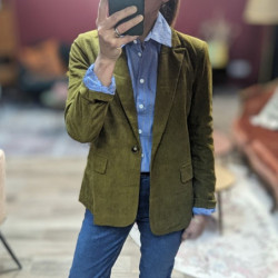 4337 VESTE ZIELA VELOURS VERT