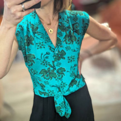 4733 BLOUSE AQUA GREEN