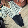 5773 CARDIGAN VANESSA BLANC ET GRIS