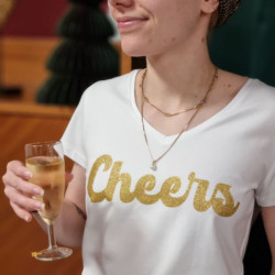 6049 T SHIRT CHEERS BLANC