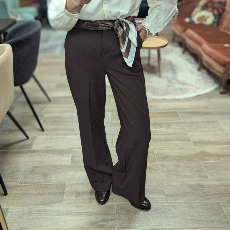 5352 PANTALON DANTA WIDE CHOCOLAT