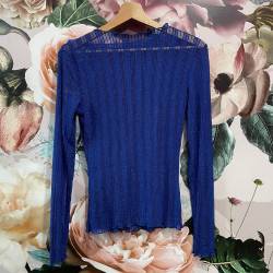586 PULL DENTELLE MIST BLEU