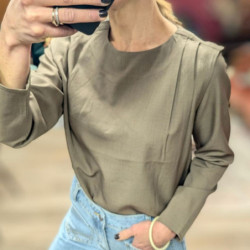 5809 BLOUSE MIDDE NOISETTE