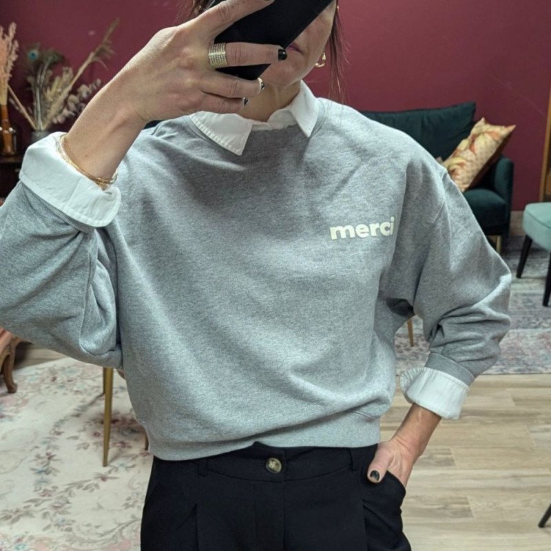 6206 SWEAT POSITIVE GRIS