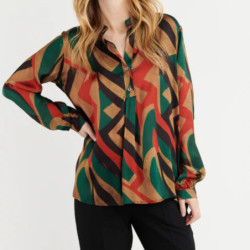 5651 BLOUSE COL POLO GEO VERT