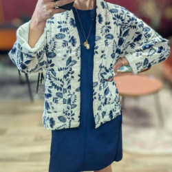 6374 KIMONO DAIMA BLUE FLOWER