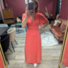 6759 ROBE PLISSEE CORAIL