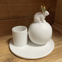 6792 BOUGEOIR LAPIN PORCELAINE