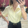 6857 CHEMISE DEAUVILLE JAUNE RAYE