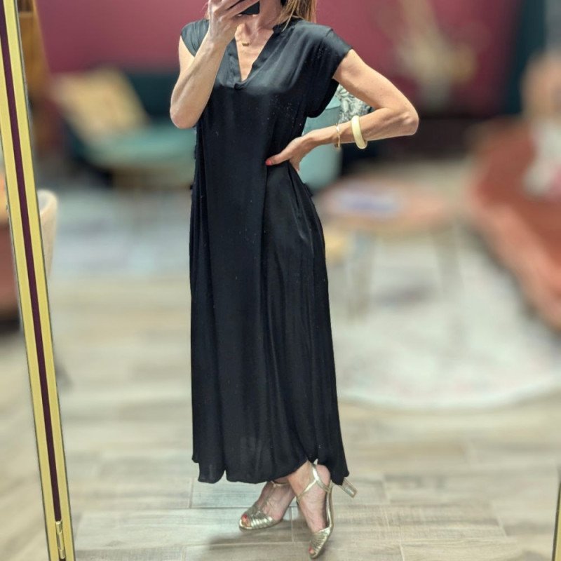 6579 ROBE COL MAO SILKY TOUCH NOIR