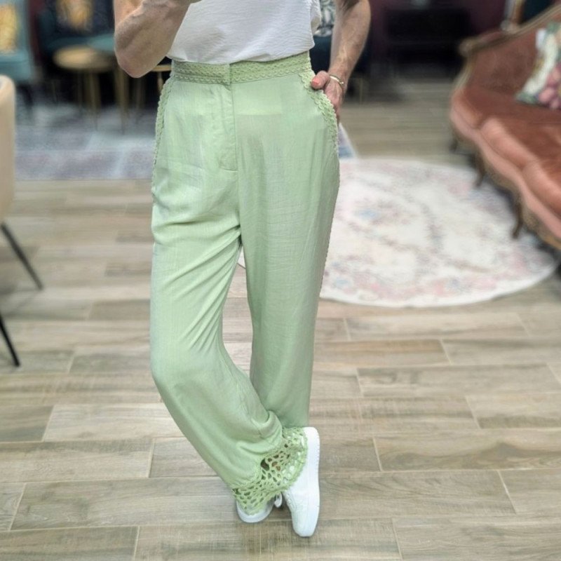 6416 PANTALON PRIELLA VERT AMANDE