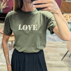 6941 T-SHIRT SOLKO LOVE KAKI