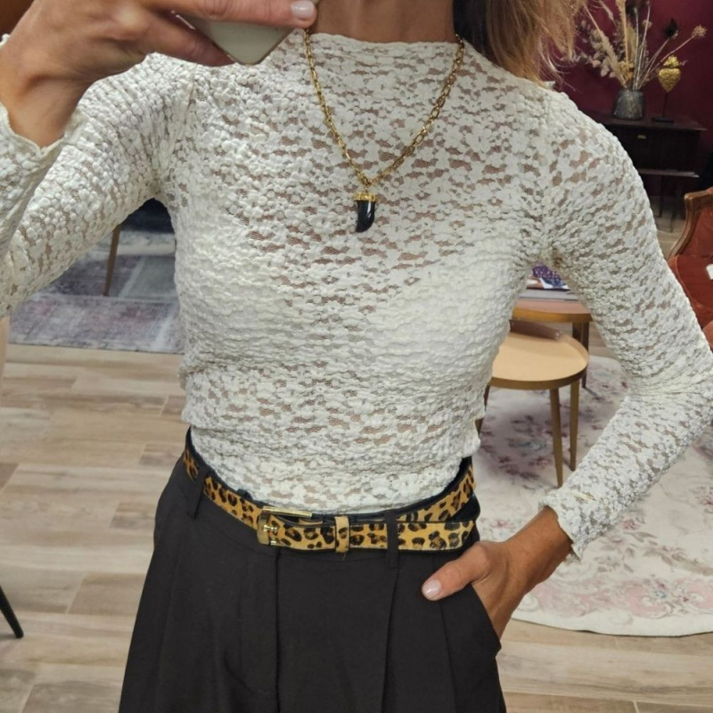7184 T-SHIRT SHADY ECRU DENTELLE