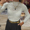 7184 T-SHIRT SHADY ECRU DENTELLE