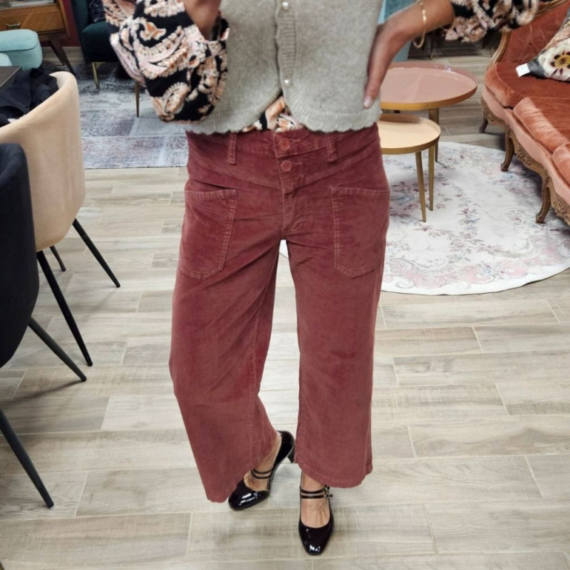 7156 PANTALON VINTAGE STONE VELOUR PAPRIKA