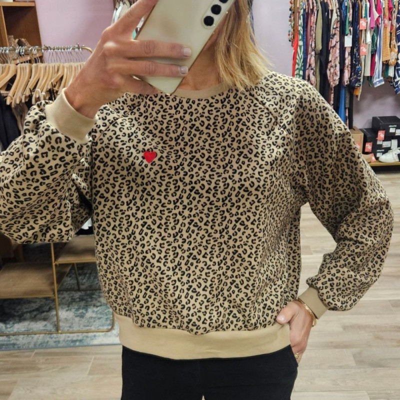 7149 SWEAT GRETA LEO COEUR ROUGE
