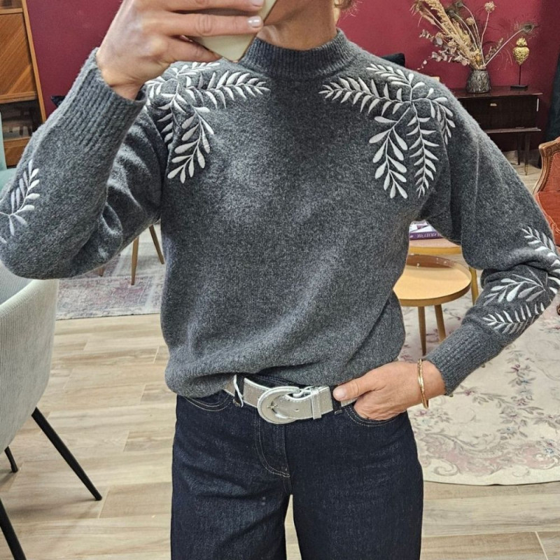 7044 PULL MAGGE GRIS DARK GREY MELANGE