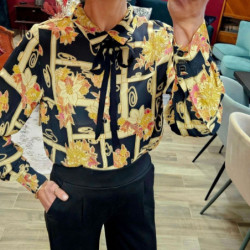 7230 BLOUSE ALBA NOIRE FLEURIE