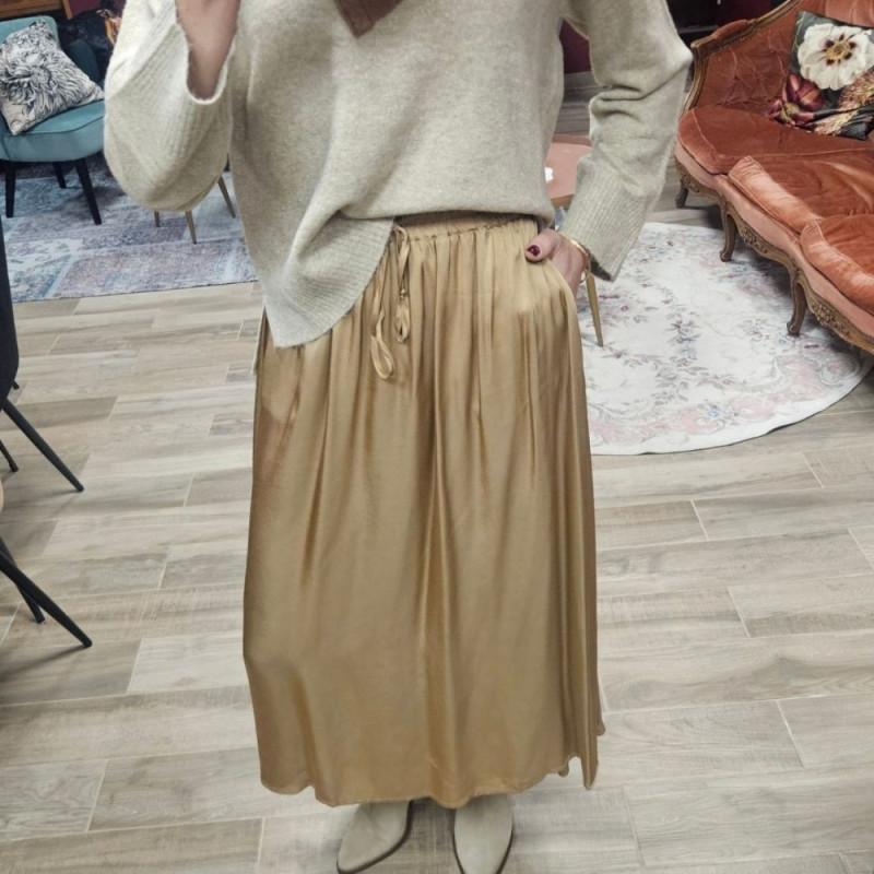 7262 JUPE LONGUE SILKY CAMEL