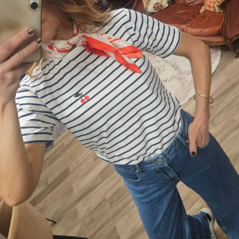 7556 TSHIRT PANDINNA CHERISE WHITE STIPE