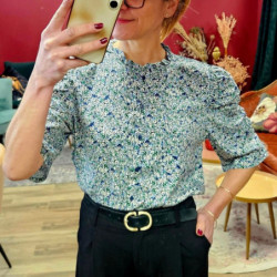 7490 BLOUSE GABRIA FLOWER BLUE