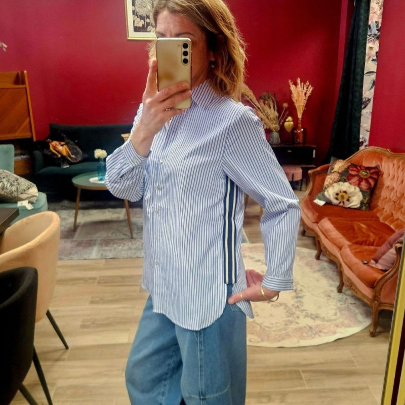 7555 CHEMISE HANIO STRIPE DELLA ROBBIA BLEU