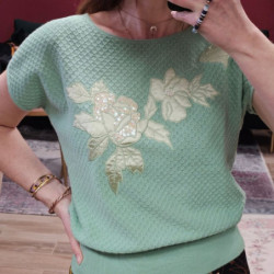7739 TOP ANN APPLIQUE VERT