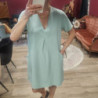 7770 ROBE COL V AMPLE MANCHE COURTE CITY VERT POUDRE