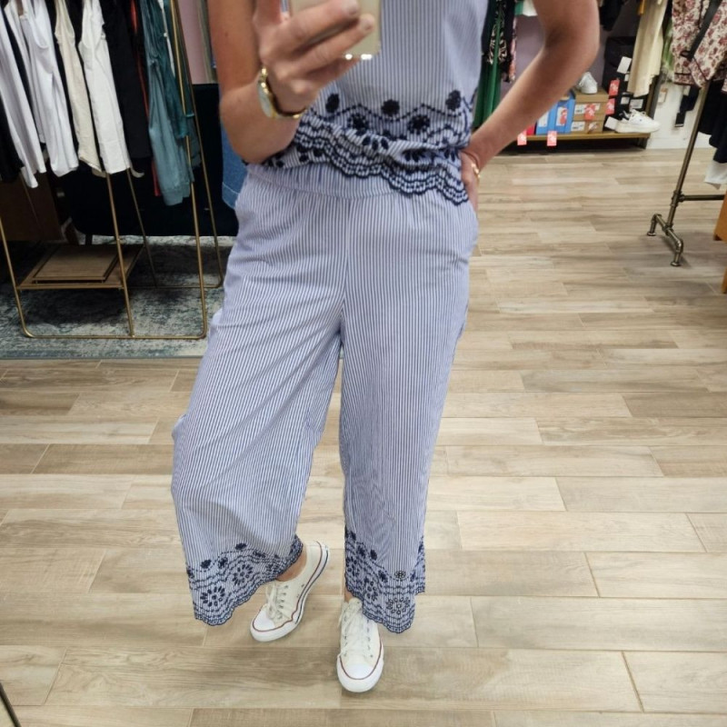 7907 PANTALON INZI BLEU RAYE
