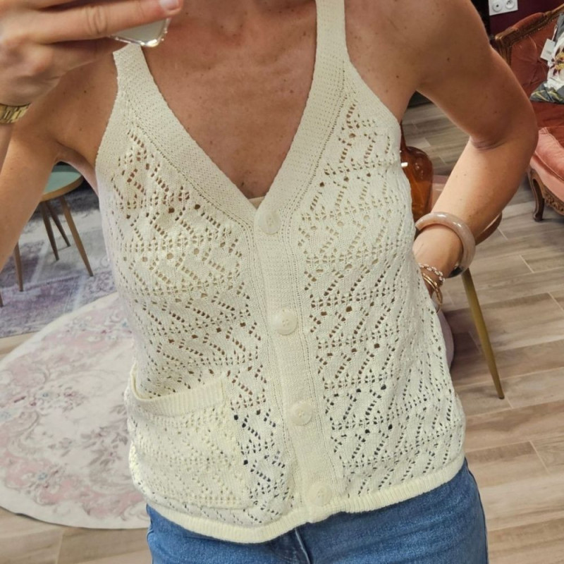 7778 PULL SS MANCHES GEMMA TRICOT ECRU